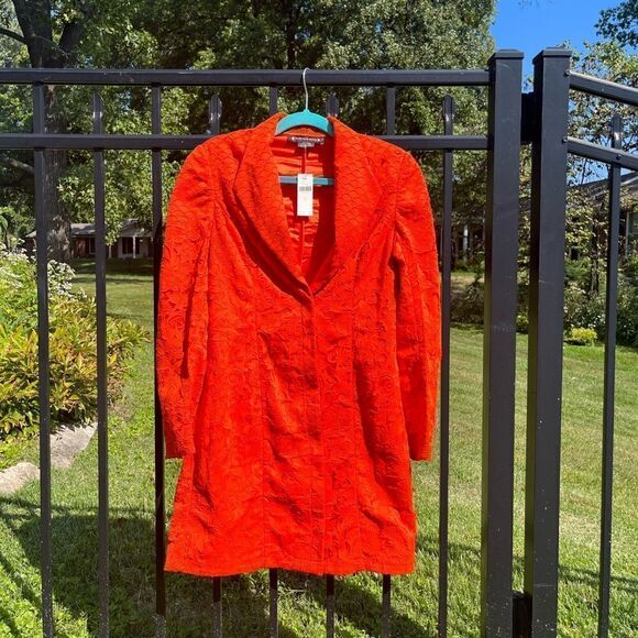 Anthropologie Pankaj & Nidhi Laser Cut Embroidered Blazer Dress NWT - Picture 5 of 16